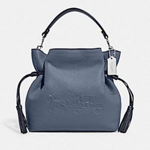 SOLD!! COACH LEATHER ANDY Tote/Crossbody In Washed Chambray (Multi Blue) NWT!